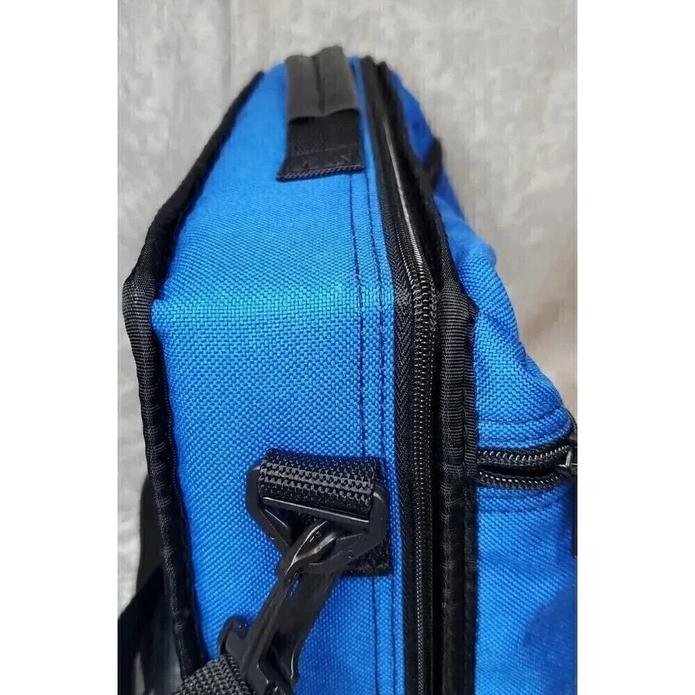 VTG LEBO Cassette Holder Padded Removeable Shell/Strap Blue Zip Pocket Holds 30